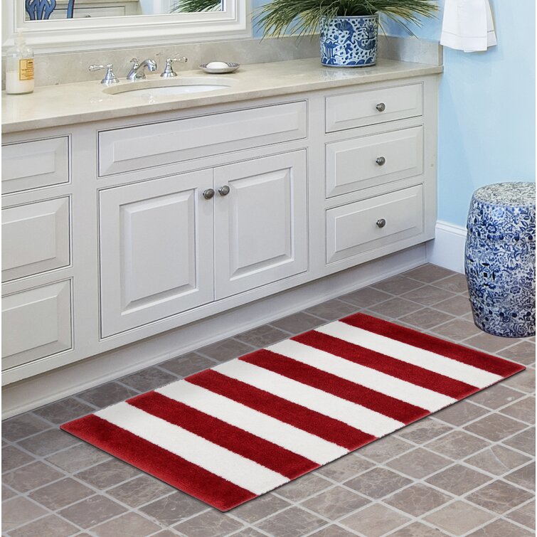 blue striped bathroom rugs